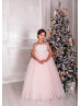 Pink Flower Girl Dress Kids Family Photo Dress